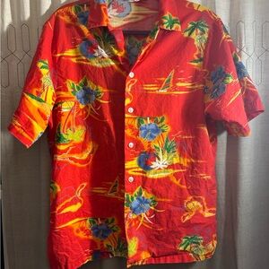 Angelica Tropical Red VTG Hawaiian Shirt